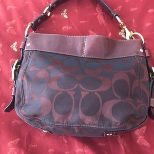 Coach burgundy Leather Shoulder Bug